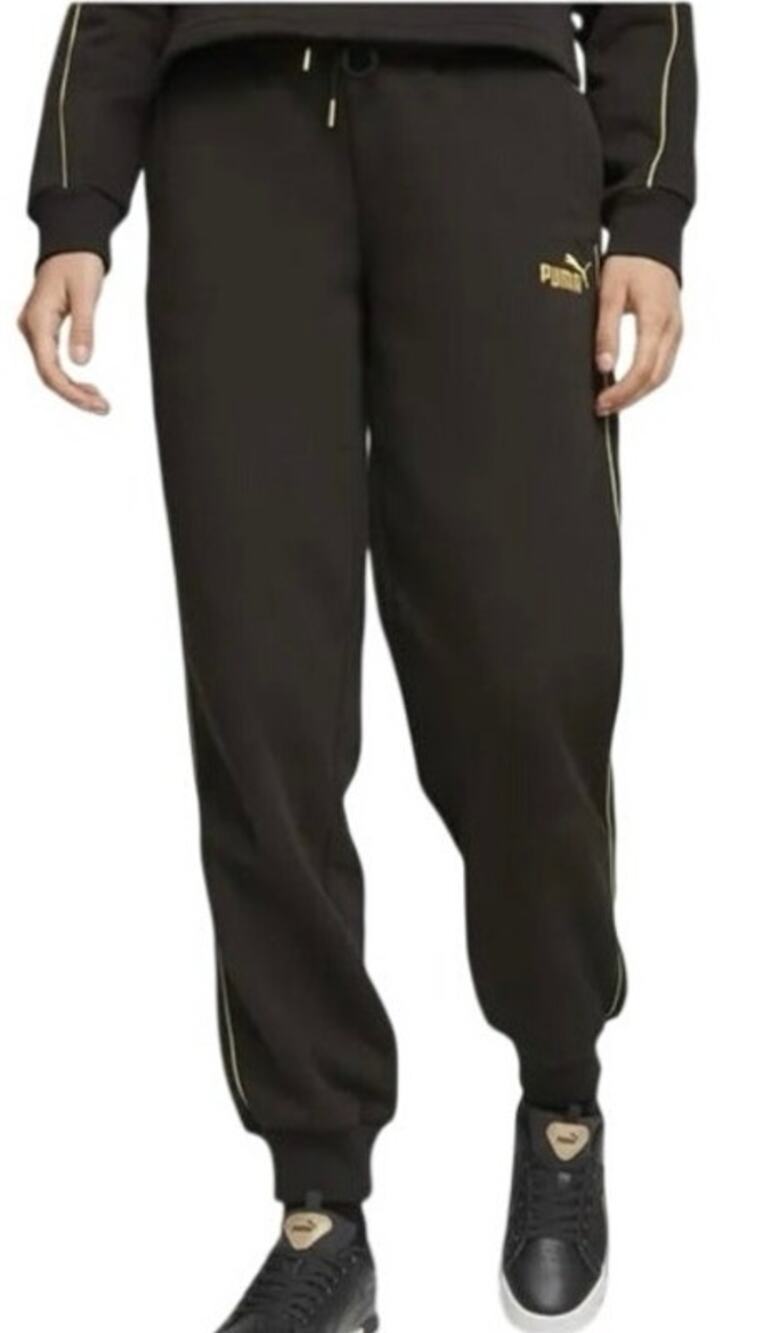 Puma Comfort Fit Sweatpants, Black & Gold, Women's Size XL NWT